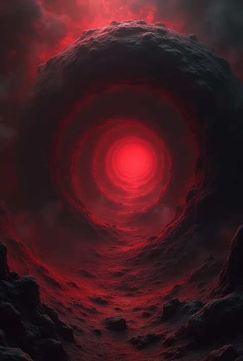 Create a horror space ,  with red and black spirals.
