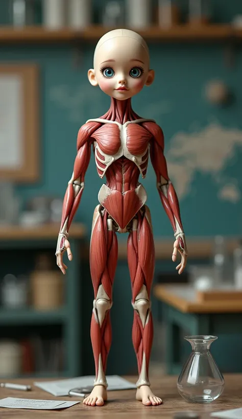 Full body human doll
A doll in the science room that looks like half of it has no skin and bare muscles