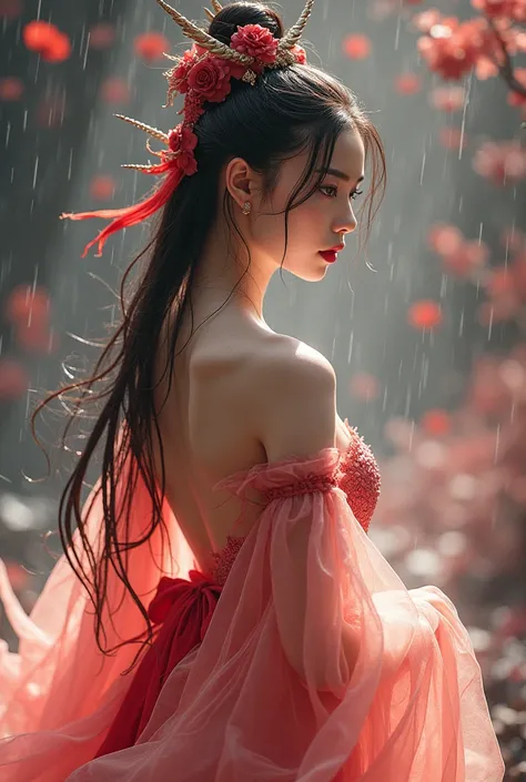 18 and .Oh, beautiful girl, sexy figure and Chinese dragon, transparent hanfu dress , masterpieces , spikes, close-up eyes ,from_upstairs, Best Fingers , corresponds to the audience ,magnificent,celestial,mysterious,painter,Epic,Elegant,amazing,Fantasy art...