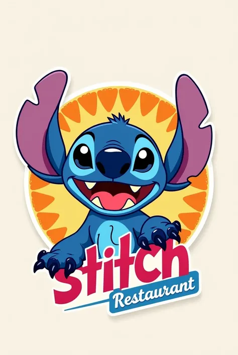 Logo restaurant  disney simple et colorée stitch