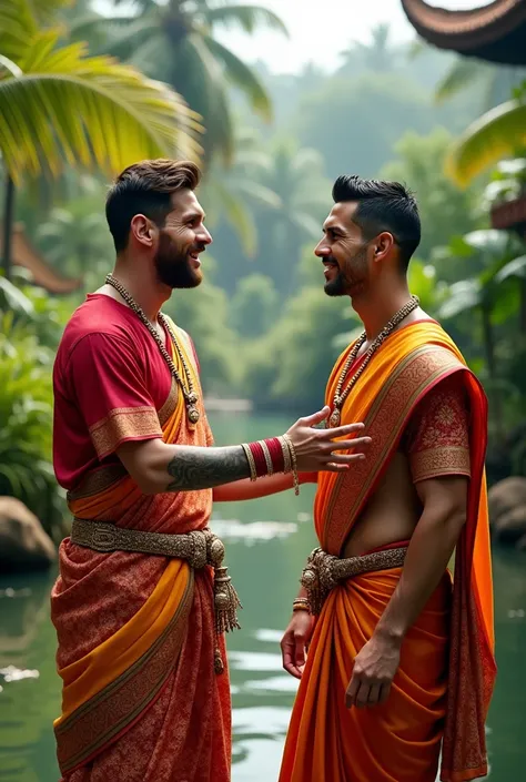 Messi and ronaldo in kerala costume