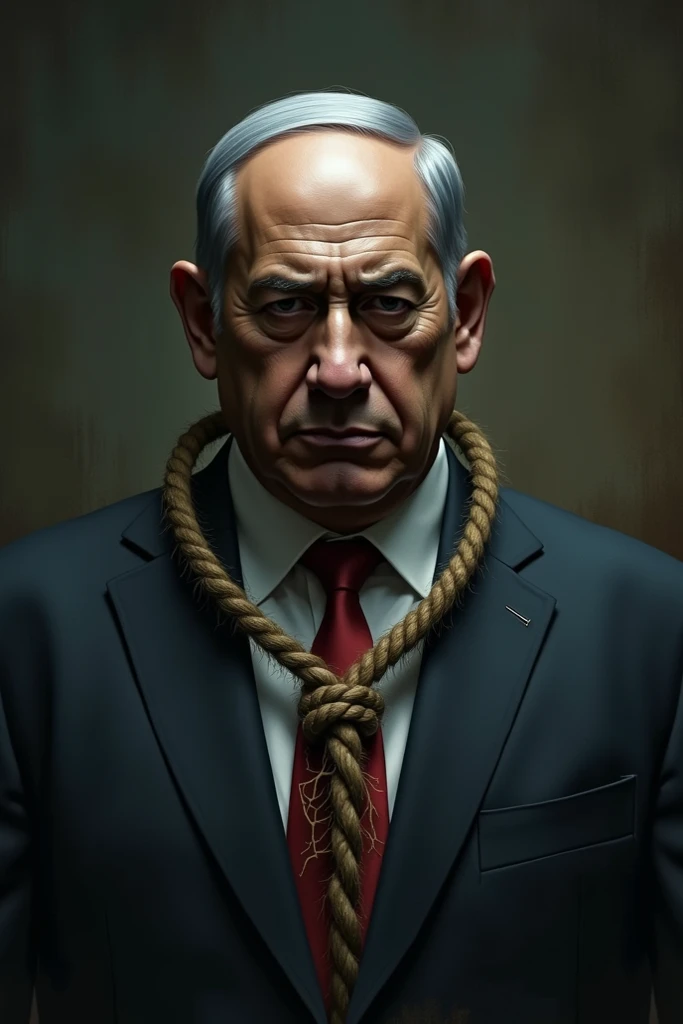 The hanging rope around the neck of Benjamin Netanyahu