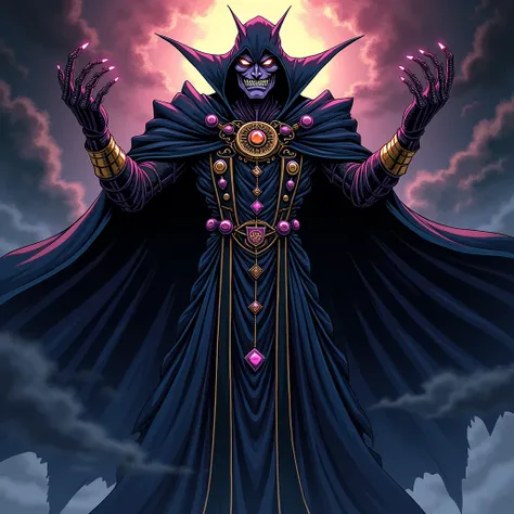 Create a villain in the manga yugioh style for me 