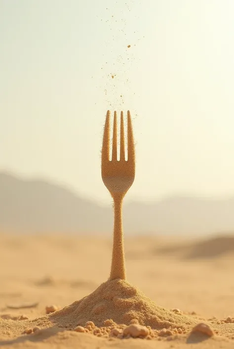 a fork made of sand