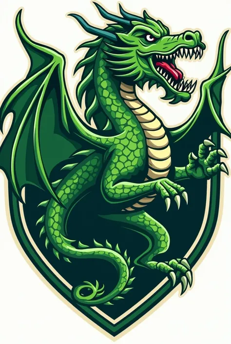 Green dragon logo for cricket or football badge