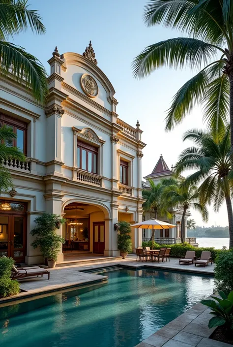 Create me a picture of the Riverside Haven Hotel with the logo name in Phnom Penh Cambodia 