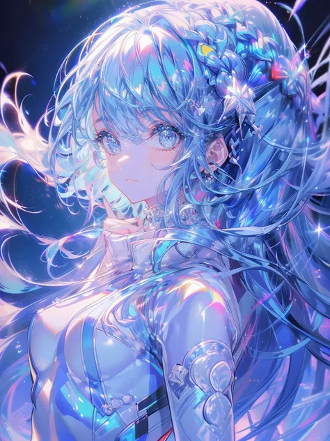  Sky Blue Medium Long Hair, ( braid hair),(Blue Eye), White Clear Skin  ,(whole body),(***1 person)snow,Snow Dancer 、、 Straight Bang ,(  Masterpiece ,  best quality,  very detailed,  Best Shadow ), ( detailed background), ( beautiful detailed face),  High ...