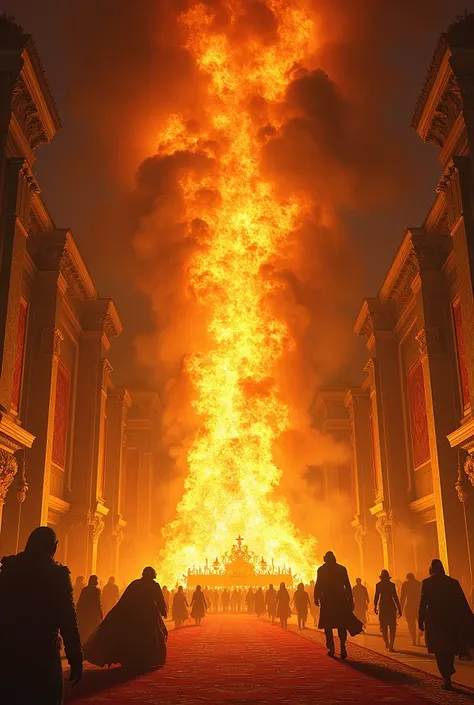 Huge flame in the middle of the palace