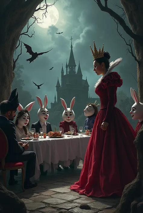 
 Ideas for the picture photo :
 *  Background :
   * Ghost castle  : more spooky details like wandering ghosts,  flying bats ,  or monstrous old trees .
   *  A costume party :  Create an air of mystery and whimsy by placing the characters in a banquet pa...