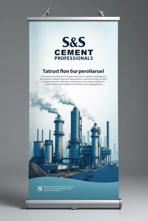 Roll up flex banner of S&S Cement Professionals Company Limited, a world-class O&M Services Provider Company for the Cement factories worldwide 