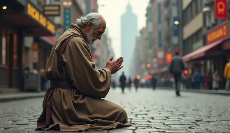 A man pray on street