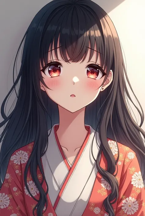 anime, long hair,  high definition ,  girl,  black hair, shortcuts,kimono,
 pretty girl,