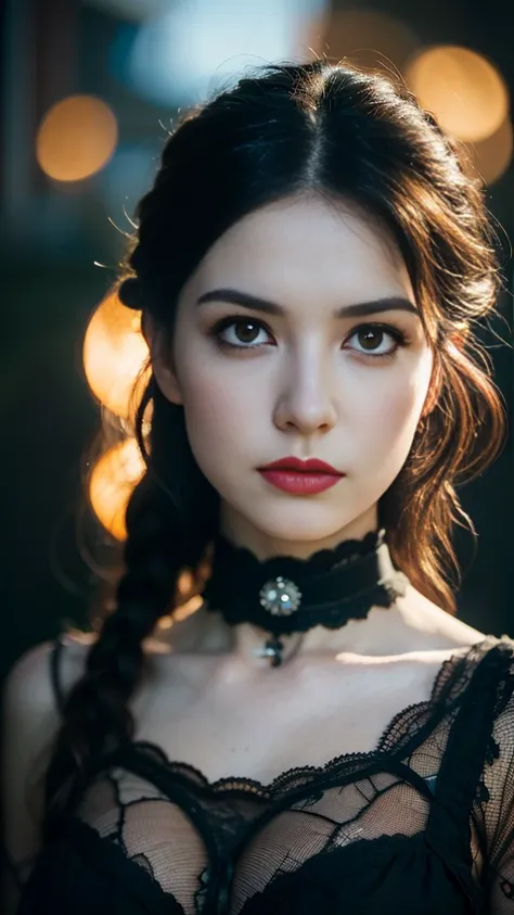 cuerpo entero, plano general, chica emmo:1.5, beautiful detailed eyes, beautiful detailed lips, extremely detailed eyes and face, long eyelashes, 1girl, emo fashion, dark makeup, pale skin, black hair, choker, emotional, moody, dramatic lighting, dramatic ...