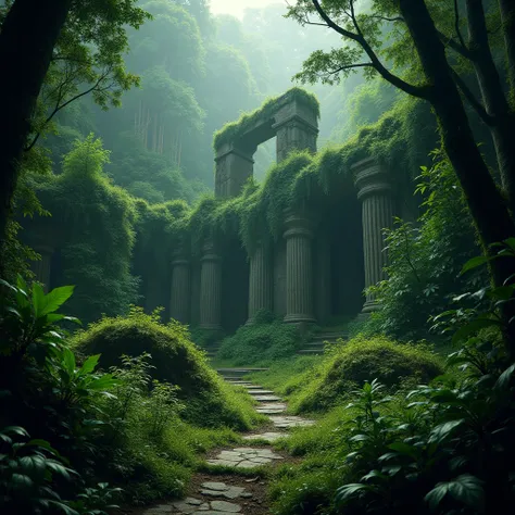 Day 4: Storytelling

Prompt: A mysterious, ancient city hidden deep within a dense jungle.
Script: Enveloped by an impenetrable jungle, an ancient city lies dormant, its secrets hidden from the outside world. Moss-covered ruins, overgrown with lush vegetat...