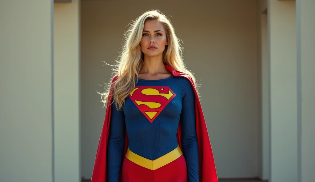 full body; strong big breasts(((1984 Supergirl movie Helen Slater Costume full body))); Supergirl(((Supergirl: 1.65 tall; 59 kg; big butt; big boobs; long blonde hair; 40 years old; Super big breasts) (((very beautiful old Superwoman (((1984s Helen Slater ...