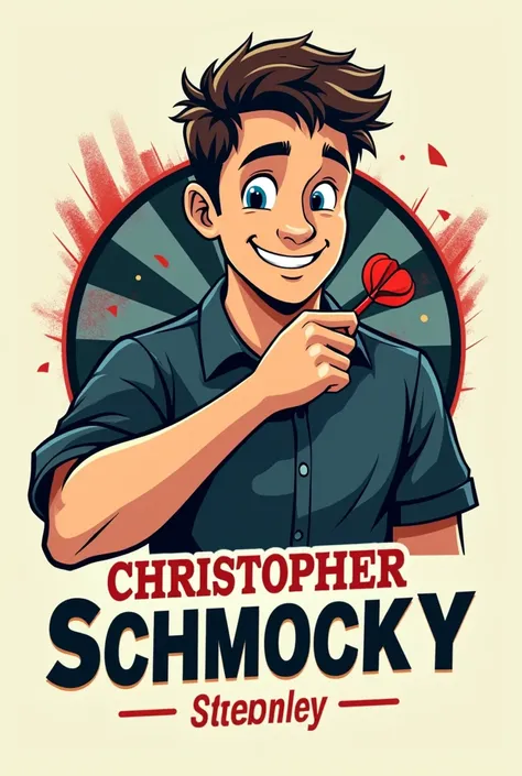 Make me a cool casual dart logo with my name Christopher Schmoock and my nickname Schmoocky