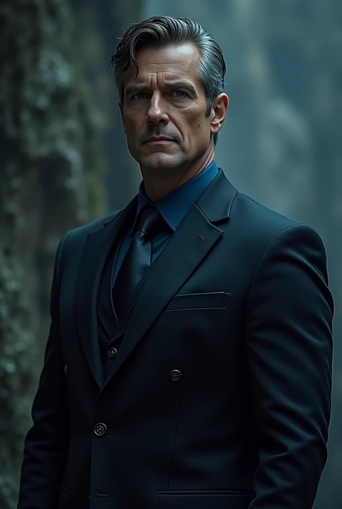 William aged 43 stands at 64" with a lean yet muscular build that speaks to both his intimidating presence and his supernatural heritage as a warlock. His sharp jawline and high cheekbones give him a ruggedly handsome appearance, while his dark brown hair,...