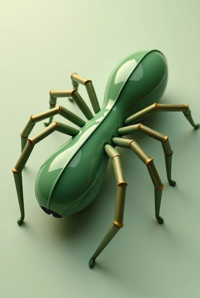 A high-tech vibrator inspired by the vibrant and agile nature of Micrommata virescens (Green Huntsman Spider). The design features bold, sharp lines and sleek curves, reflecting the spiders dynamic movement and greenish hues. The surface of the device has ...