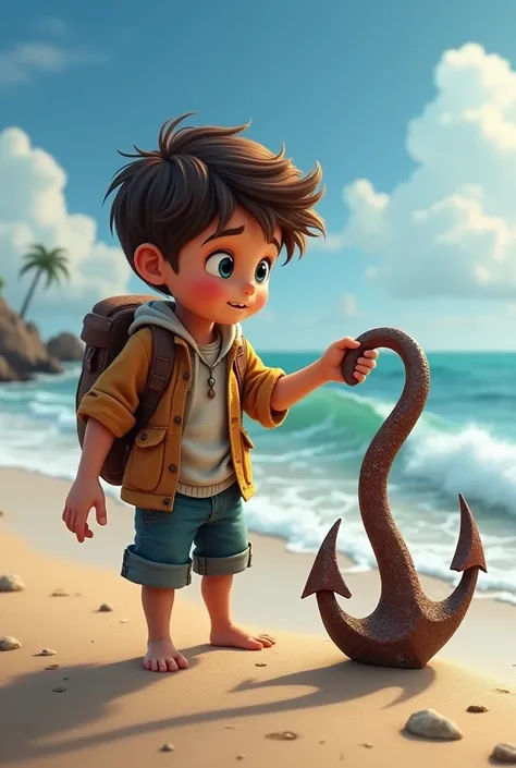 A young boy finds a mysterious hook washed ashore.