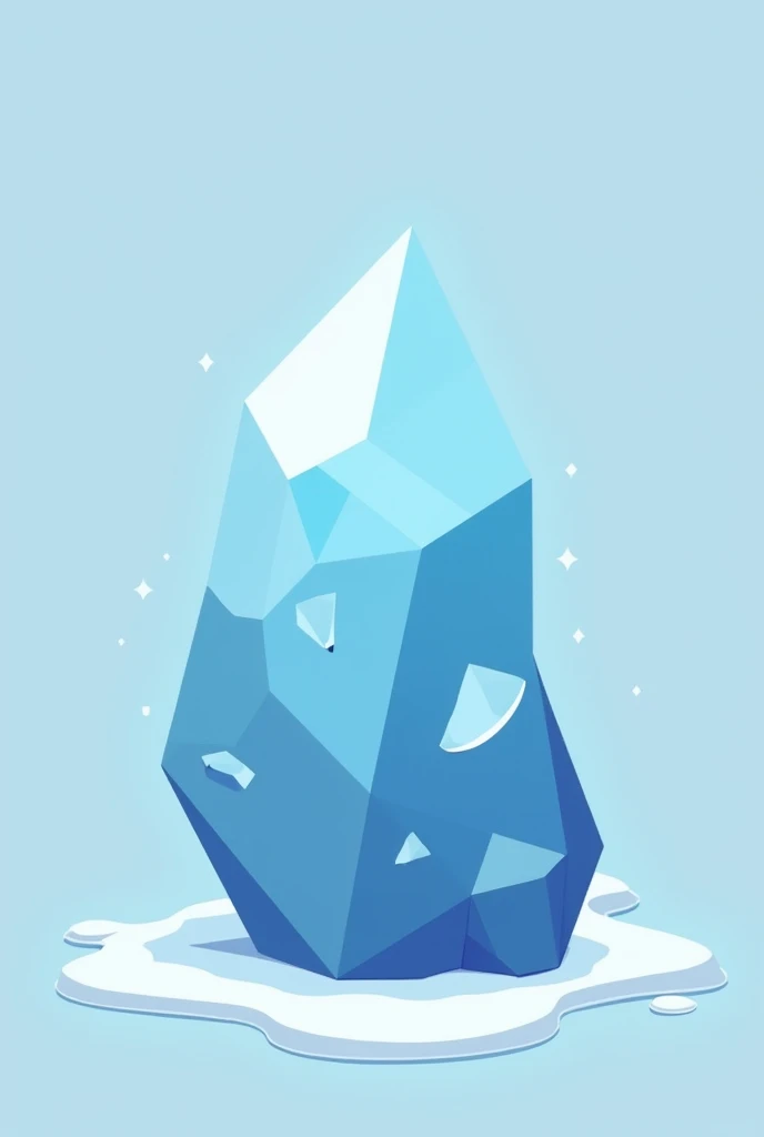 Ice character, simple, with geometric shapes, for ren, drow, cartoon, very simple, minimal detail, 2D