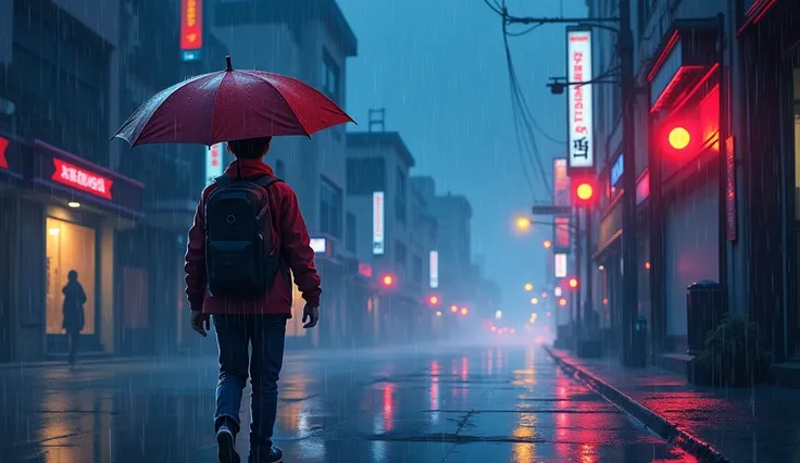 
Anime boy walking in the rain with backpack and backpack, cyberpunk art inspired by Liam Wong , pixiv, Pixel art ,  4k anime wallpaper,  4k anime wallpaper,  4k anime wallpaper, 4k anime style, Anime Art Wallpaper 4K ,  wallpaper 4k , Makoto Shinkai Cyril...