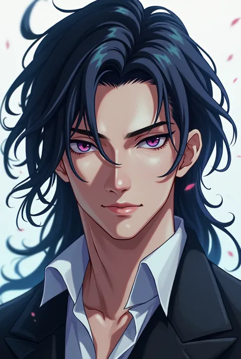 anime character, Asian man white skin black hair tall handsome 