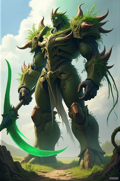 ZappatusPrime is the embodiment of ancient might and unyielding strength, forged from the very essence of Agrimus itself. A towering figure, his body is a magnificent blend of weathered metal and living plant life, with his chest and limbs covered in stone...