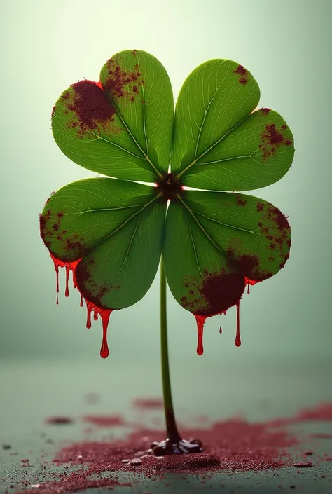 Four-leaf clover with busted blood