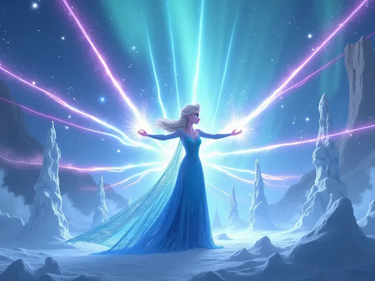 Elsa from Frozen emits laser light