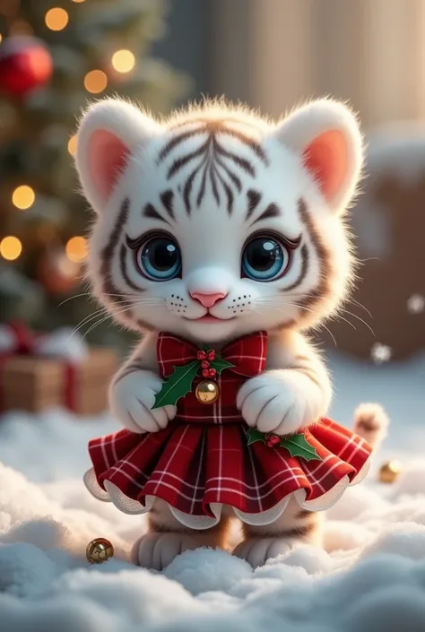 Baby white tiger dress for Christmas