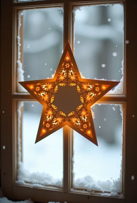 THE CARDBOARD STAR APPEARS IN THE WINDOW TO PLACE A CARD 