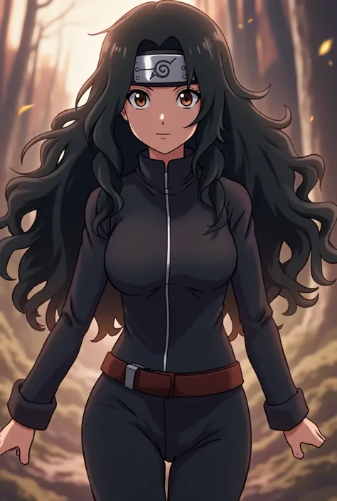 Naruto Shippuden Screenshot Screencap,  girl, curly black hair, wearing pretty feminine ninja outfit 