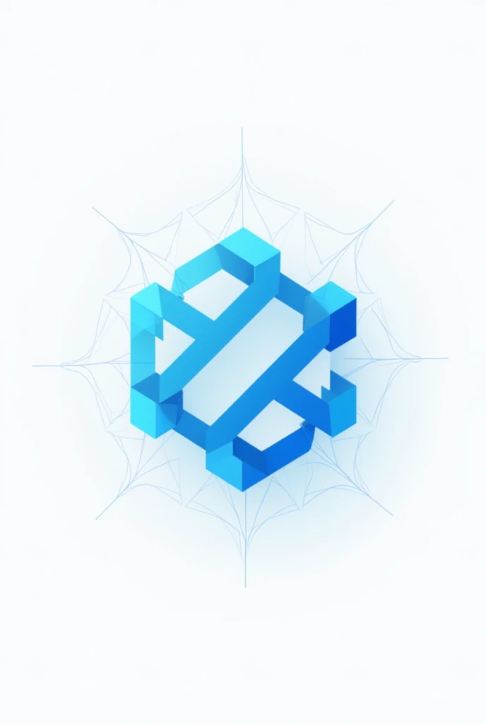 A blue crypto market logo on wite backgrond design with web lines  with size 1024×576 px