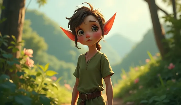 Blue ,  Elif with wisdom, a natural environment behind them , hafif sisli.  Elifs voice looks hopeful and determined ,  Draw in animated style but realistic .