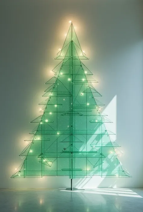 a Christmas tree made with wall glasses 