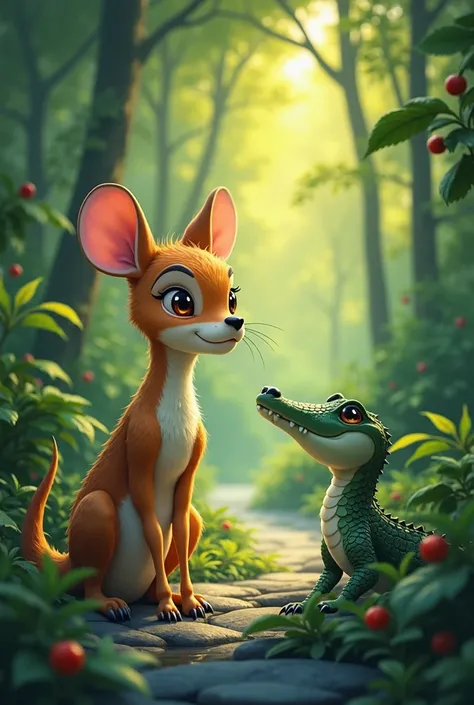 One sunny day, Mousedeer decided to visit the other side of the forest. He had heard that the sweetest fruits grew near the riverbank on that side. Excited, he trotted down to the river, but when he arrived, he stopped and frowned. The river was full of cr...