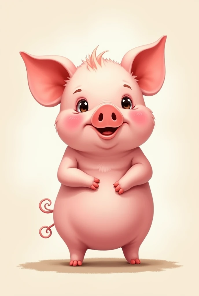 cute pig in standing pose