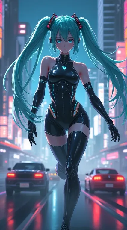 (score_9, score_8_up, score_7_up), source_anime, absurd_res, 1girl, solo, super fine illustration, an extremely delicate and beautiful, best quality, masterpiece, 8K, female android, cyberpunk aesthetic, high-speed chase, dynamic movement, sleek body, meta...