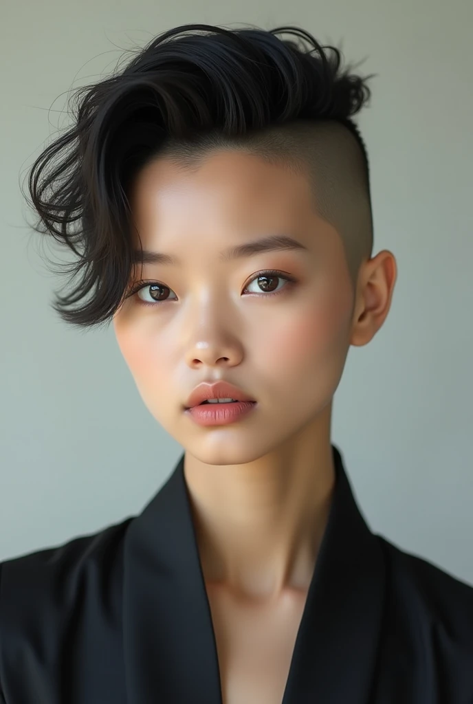 Thai woman with the sides of her hair shaved 