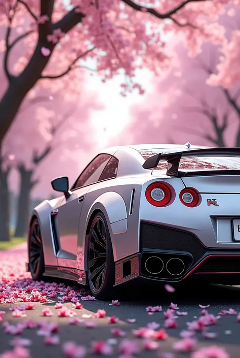 NISSAN GTR IN JAPAN AT SAKURA SEASON