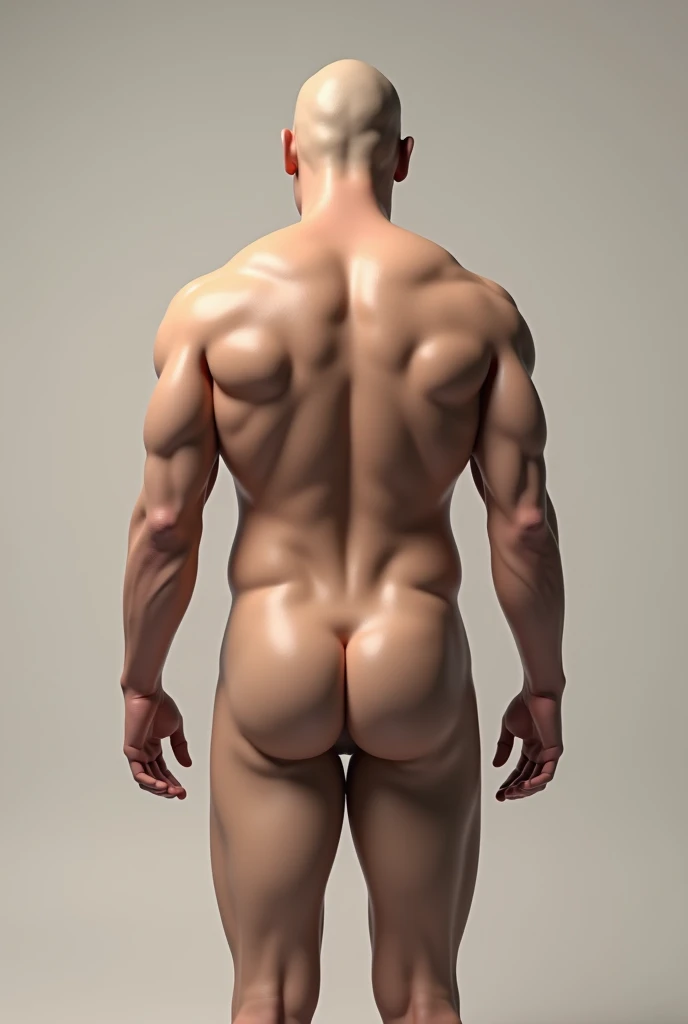 Skin-colored smooth squeaky naked big naked ass gay male face with back to me get realistic 