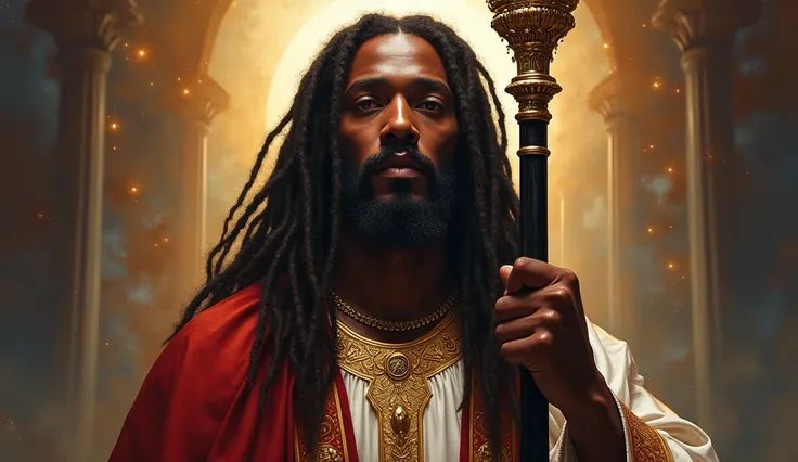 Royal Scepter black melanated jesus with dreadlocks