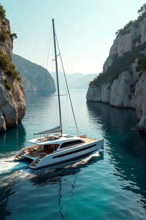 Catamaran in a bay in Croatia