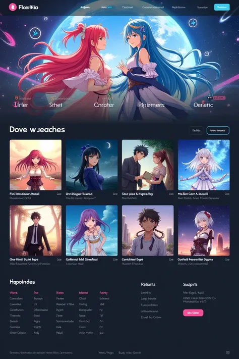 Create a design for a website with anime wallpapers 