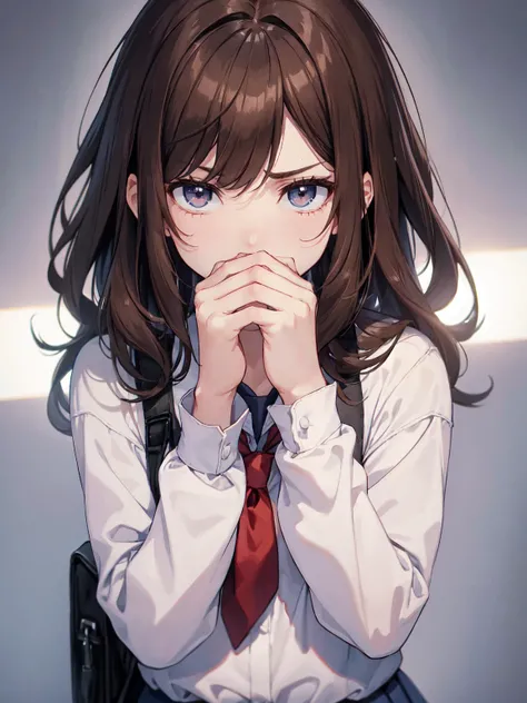 1girl, medium breasts,school uniform,face close-up,
brown hair,black eyes,profile,best quality,Hold your nose with your hands , smelling a foul-smelling smell
grumpy, Contempt, despair, Gloomy face, Patience face, Disgust, 