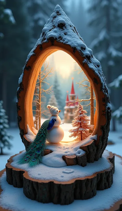 ✨







Surrealism, art,  miniature projection landscape in a huge cut cedar cone lying on a table, 3d  микро зимняя сказка зимний замок фиолетовый peacock snowman в кедровой шишке, snowman,  peacock, microcosm,  christmas landscape in a cedar cone  ,  di...