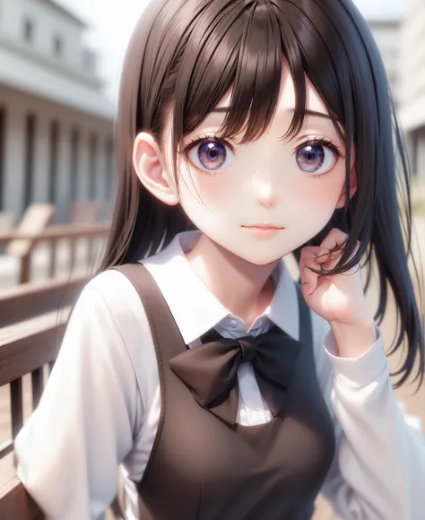  detailed face ,  cute face, ((masterpiece,  best quality)), ( one girl), (Alone), (Focus on women),   knight  ( chainsaw man),(Highly  detailed face , Real photo,  realistic white skin,  realistic body ,  intricate details ),  upper body, strict ,  Brown ...