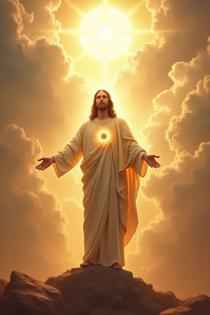 Jesus blessing with sunlight