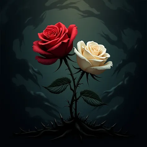 Two roses with the same root， when night fell ，Dark Wind