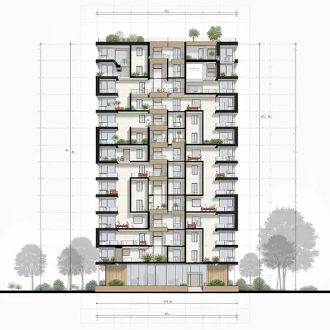 a plan of an apartment house